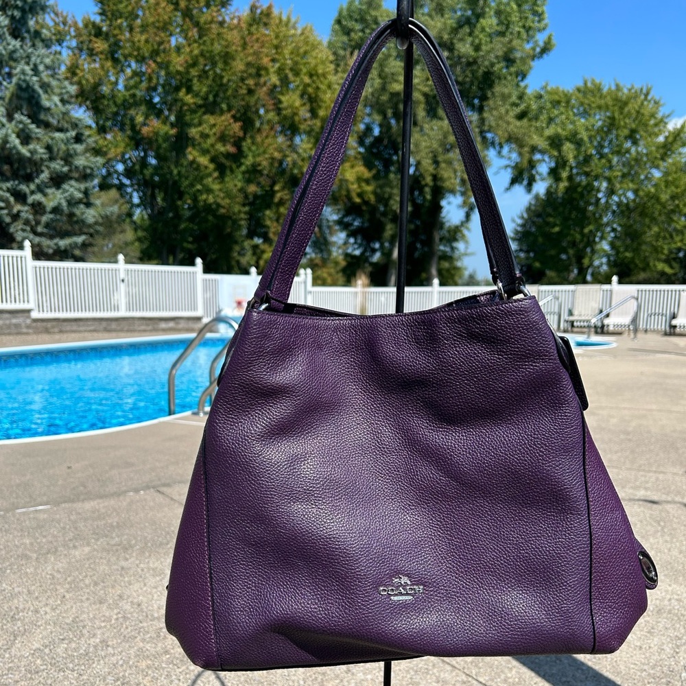 Purple leather Coach purse